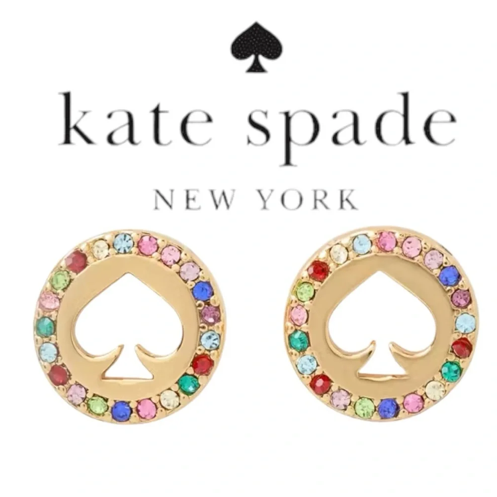 NWT Kate Spade Spot The Spade Pave Halo Spade Studs